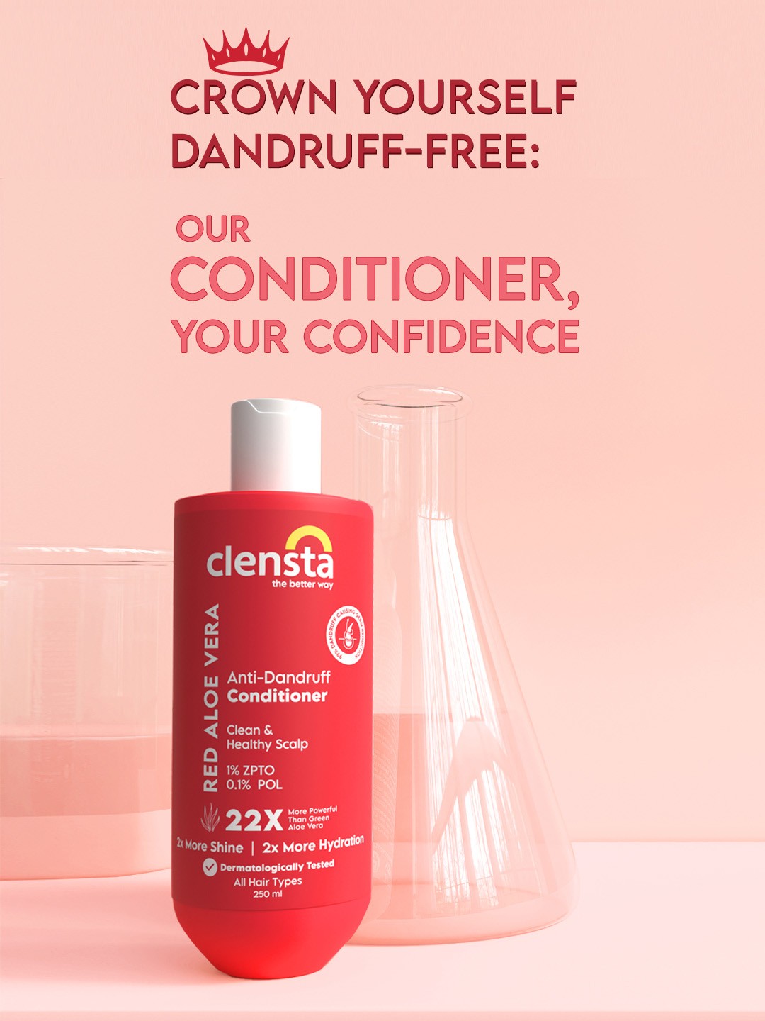 

Clensta Red Aloe Vera Anti-Dandruff Conditioner with ZPTA & POL - 250 ml