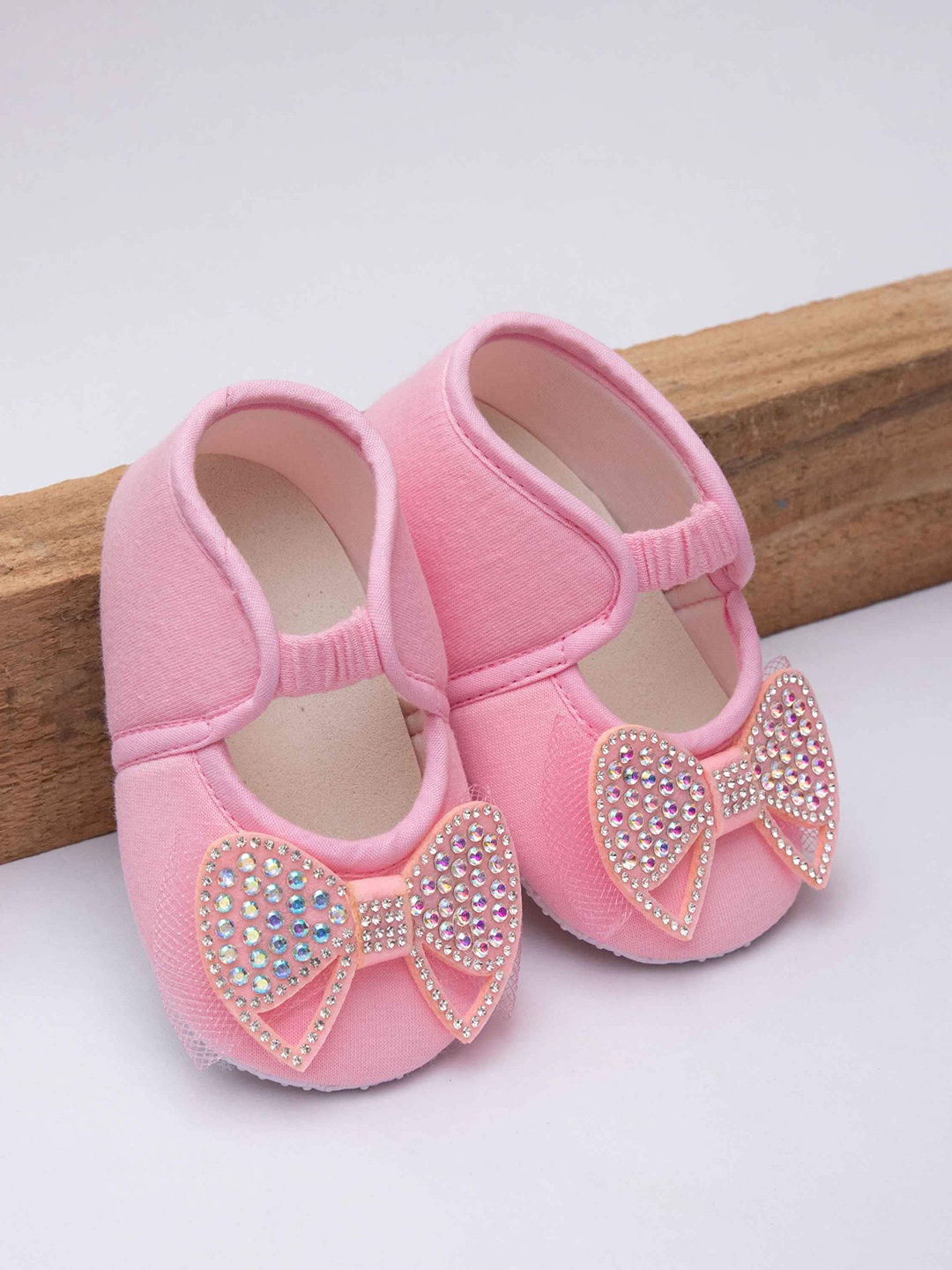 

BAESD Infants Girls Daizy Shimmer Bow Detailed Booties, Pink