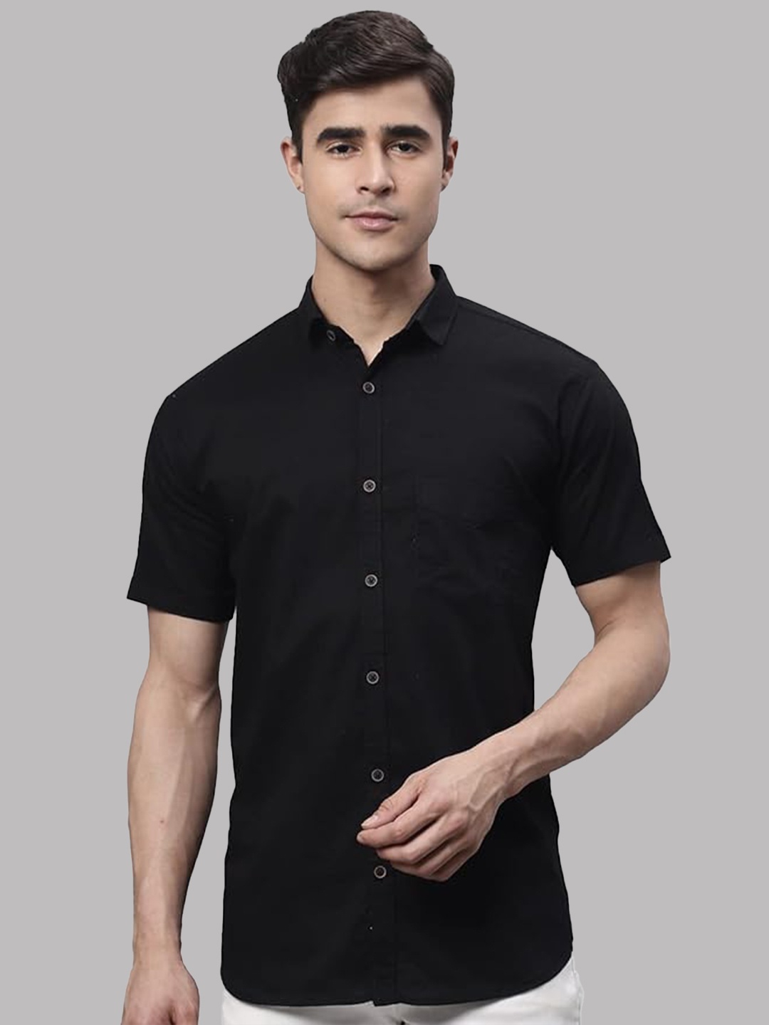 

GAINELL Opaque Casual Shirt, Black