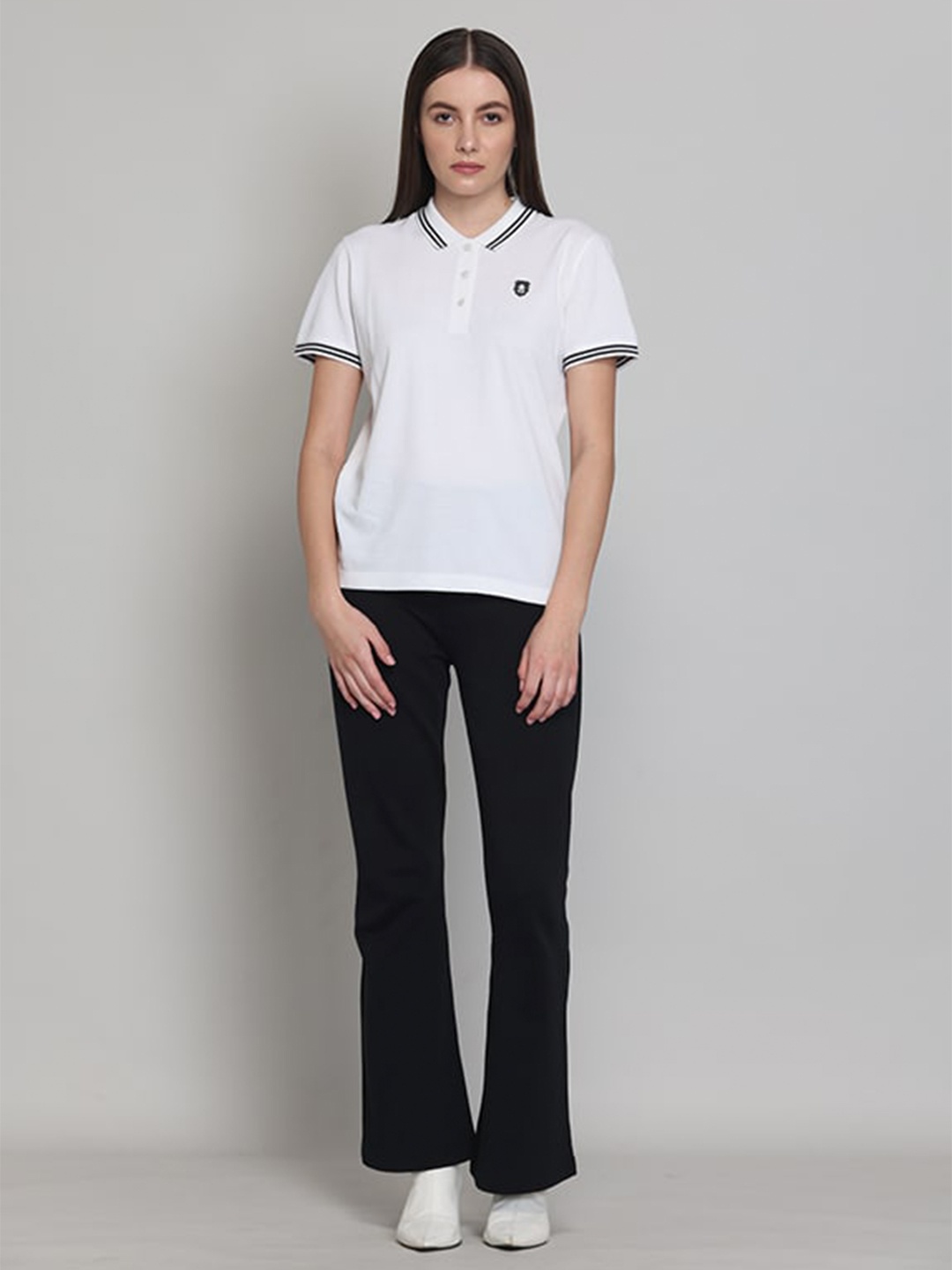 

Muvazo Classic Polo Collar Cotton T-shirt, White