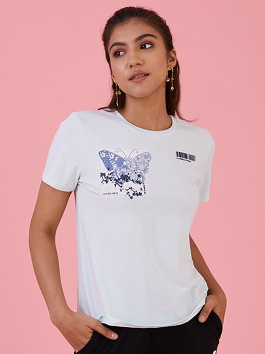 

Muvazo Low-Key Conversational Printed T-shirt, Blue