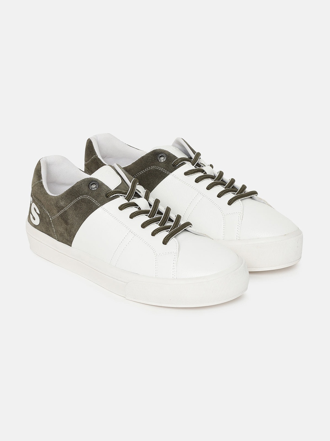 

Levis Men Colourblocked Round Toe Lace Up Sneakers, White