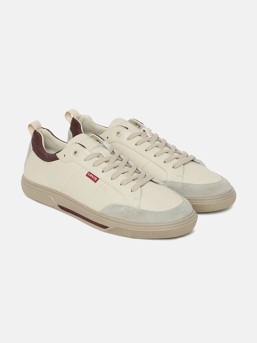 

Levis Men Round Toe Lace Up Sneakers, Brown