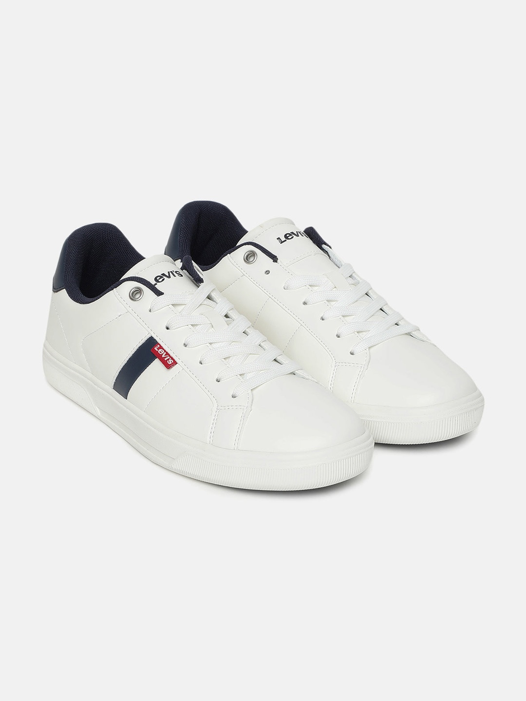 

Levis Men Striped Lace Up Memory Foam Insole Sneakers, White