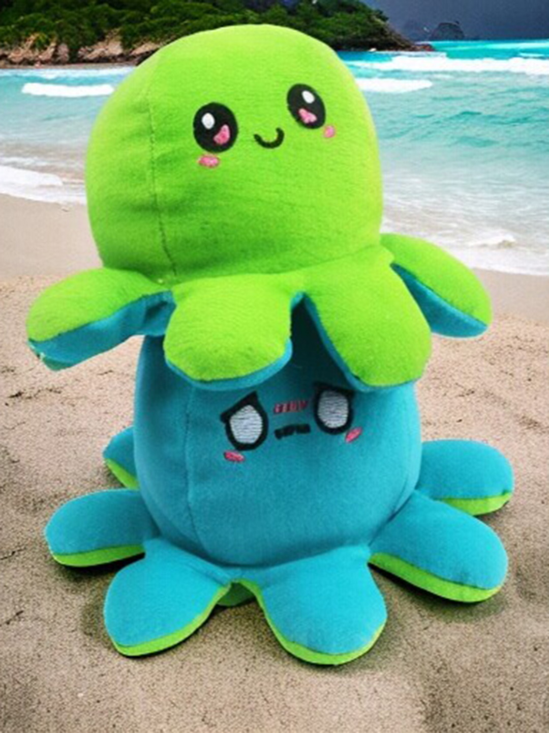 

CareDone Women Cotton Reversible Octopus Soft Toy, Green