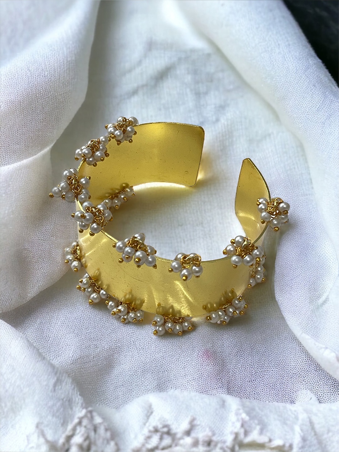 

ISHKAARA Gold-Plated Beaded Cuff Bracelet