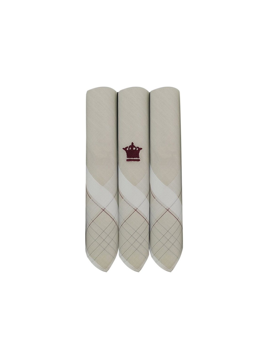 

Louis Philippe Men Set Of 3 Cotton Handkerchief, Beige