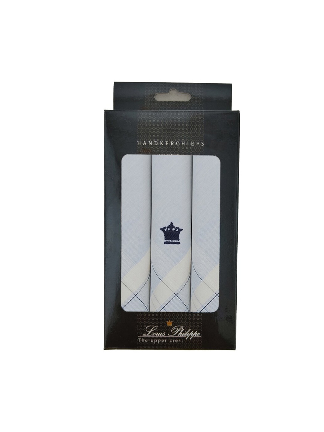 

Louis Philippe Men Set Of 3 Cotton Handkerchief, Blue