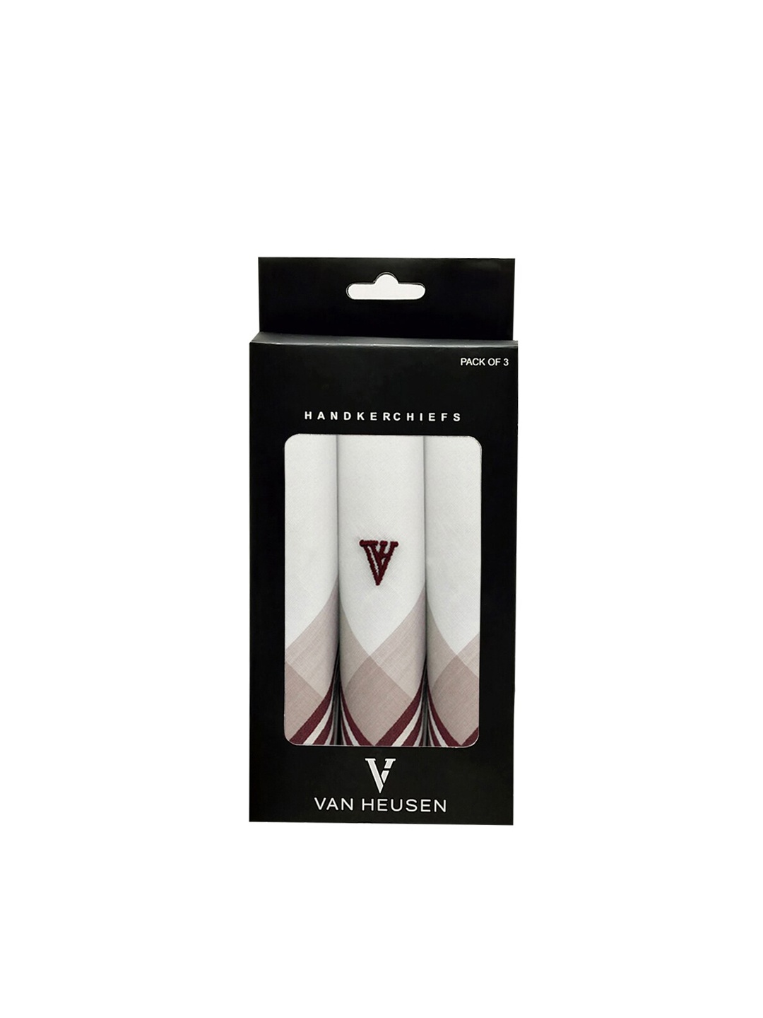 

Van Heusen Men Pack Of 3 Striped Cotton Handkerchiefs, White