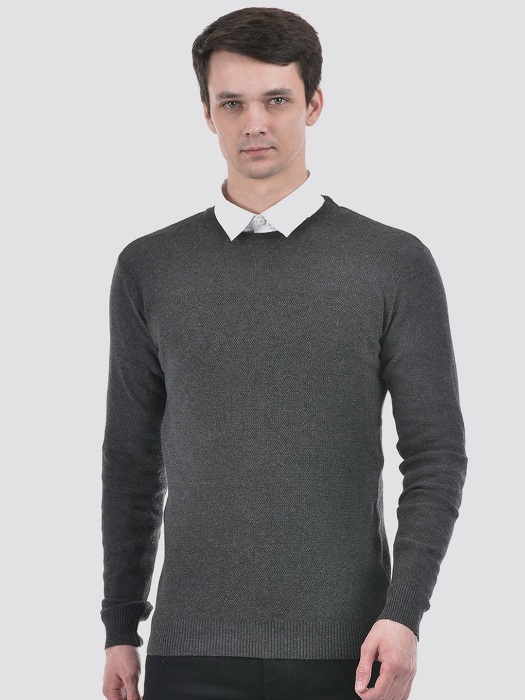 

PORTOBELLO Long Sleeves Cotton Pullover Sweater, Grey
