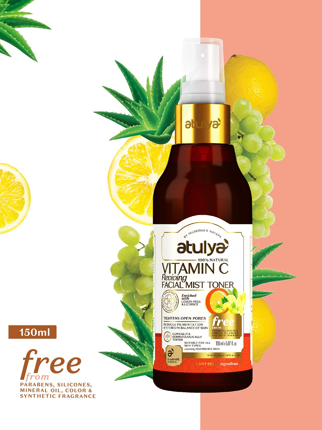 

Atulya Vitamin C Facial Mist Toner - 150ml, White