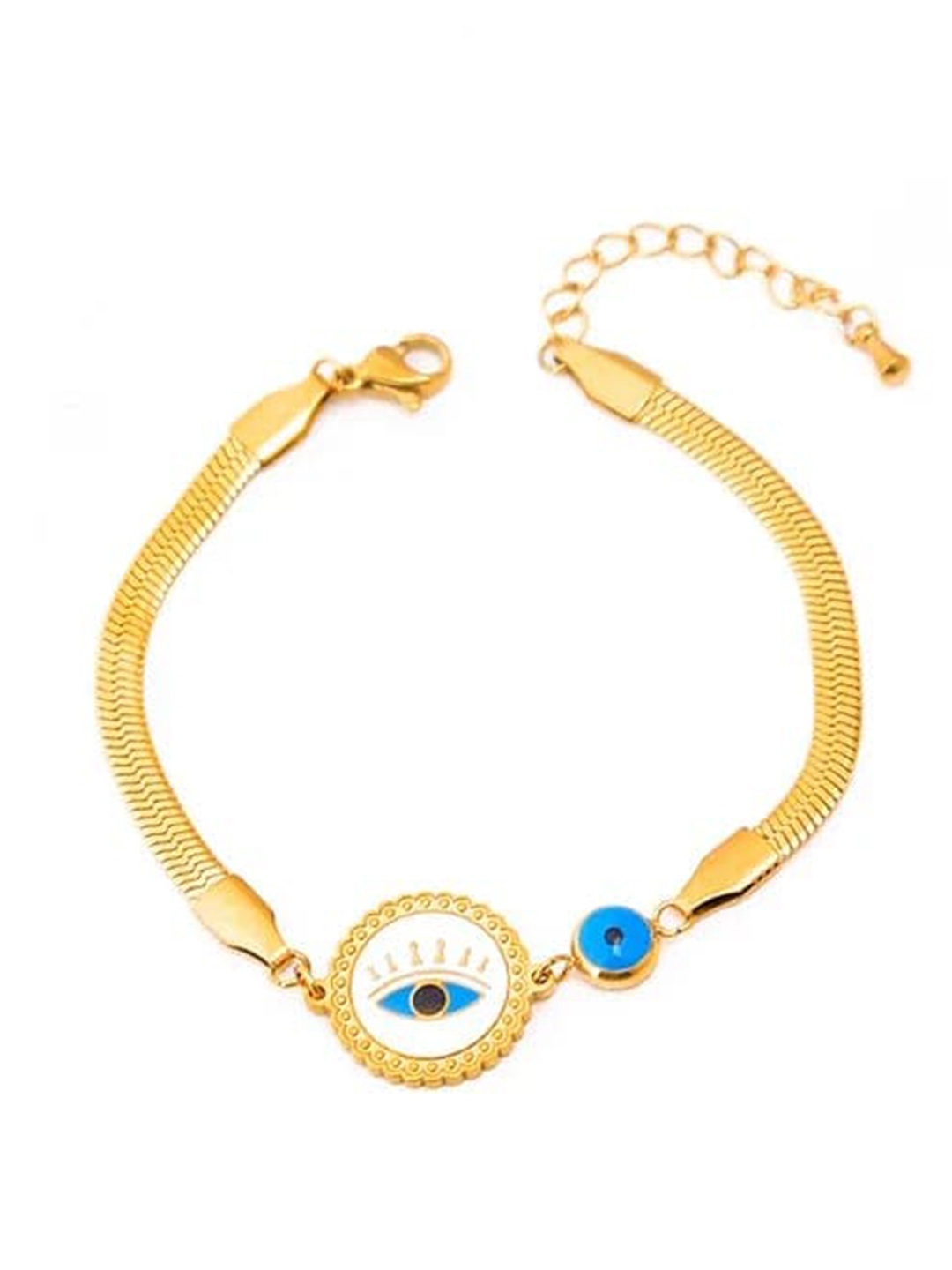 

VIEN Gold-Plated Stainless Steel Evil Eye Charm Bracelet