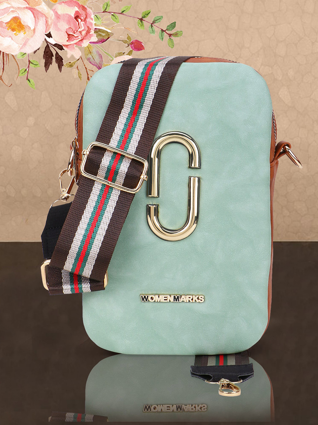 

WOMEN MARKS Structured Sling Bag, Green