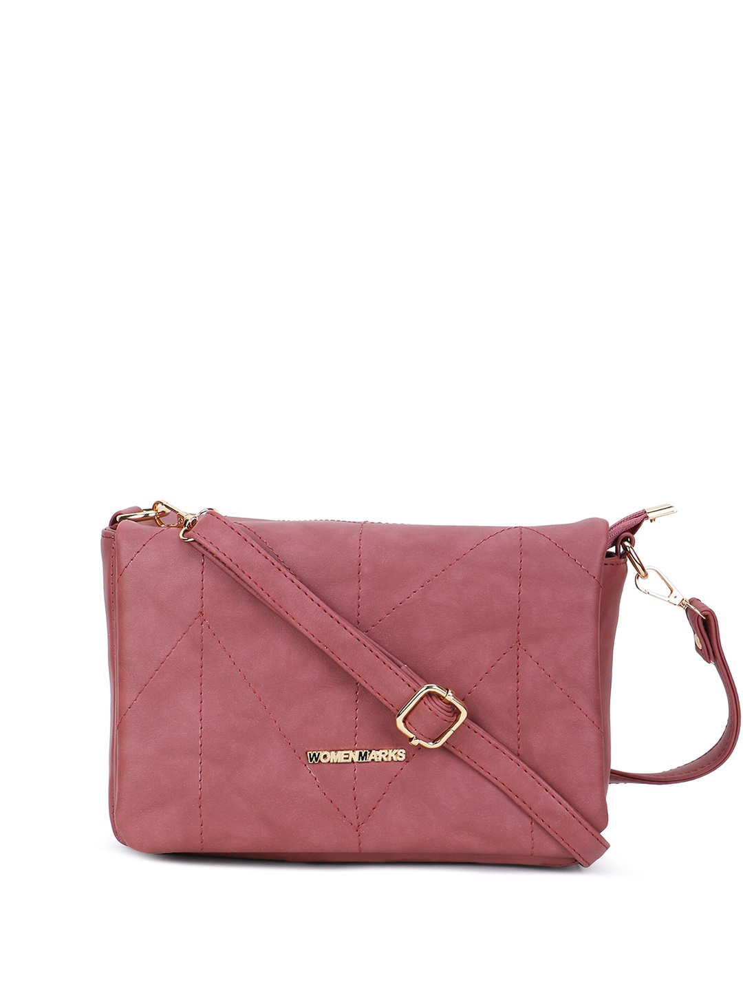

WOMEN MARKS Quilted Structured Sling Bag, Pink