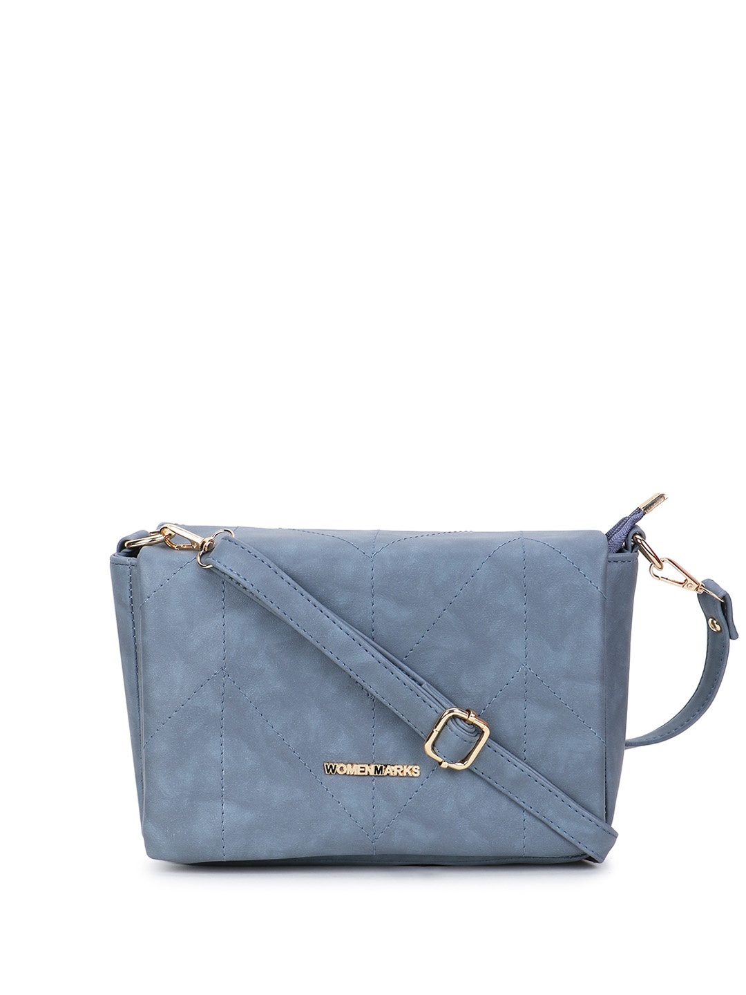 

WOMEN MARKS Textured PU Structured Sling Bag, Grey