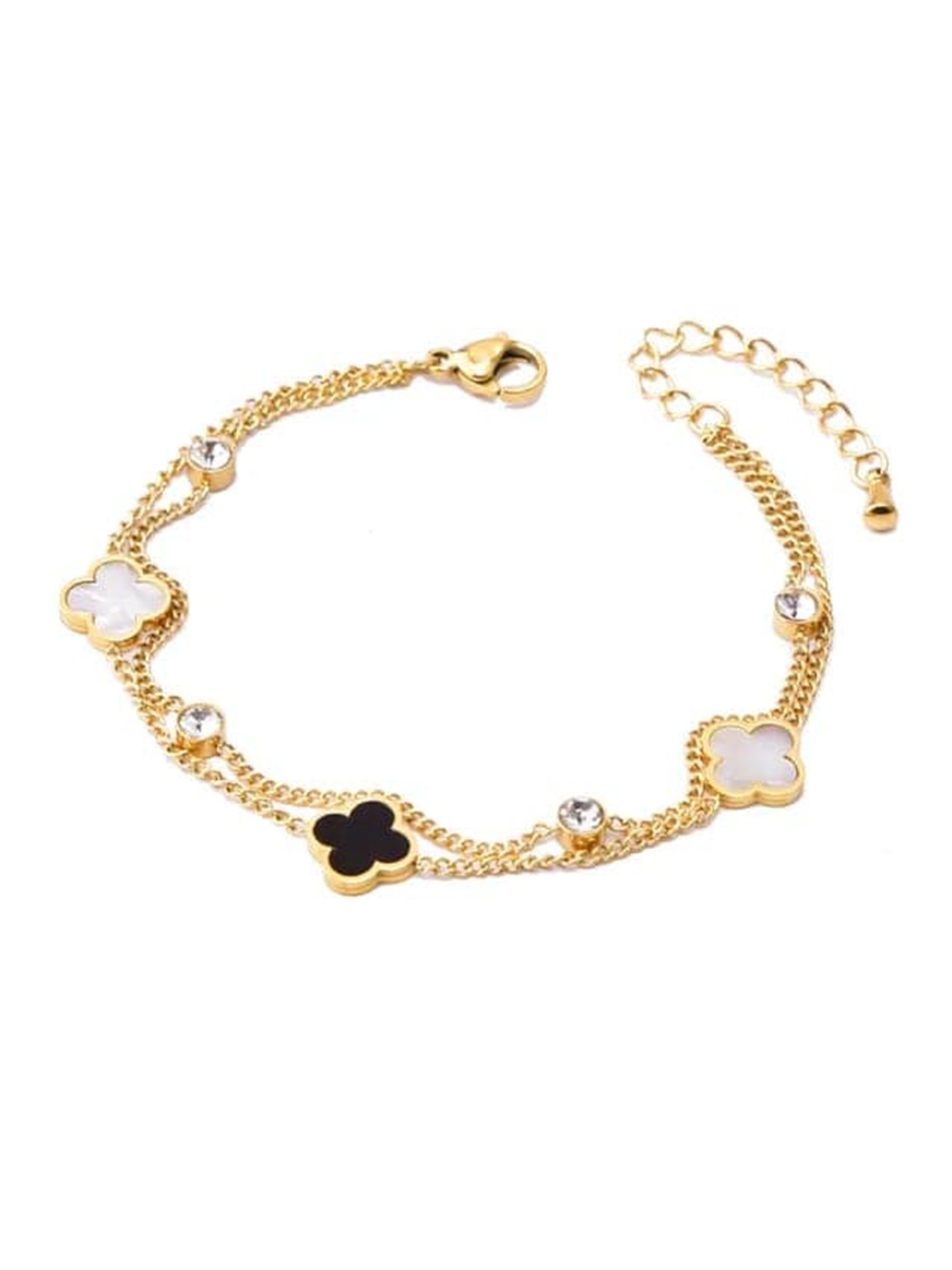 

VIEN Enamelled Gold-Plated Charm Bracelet