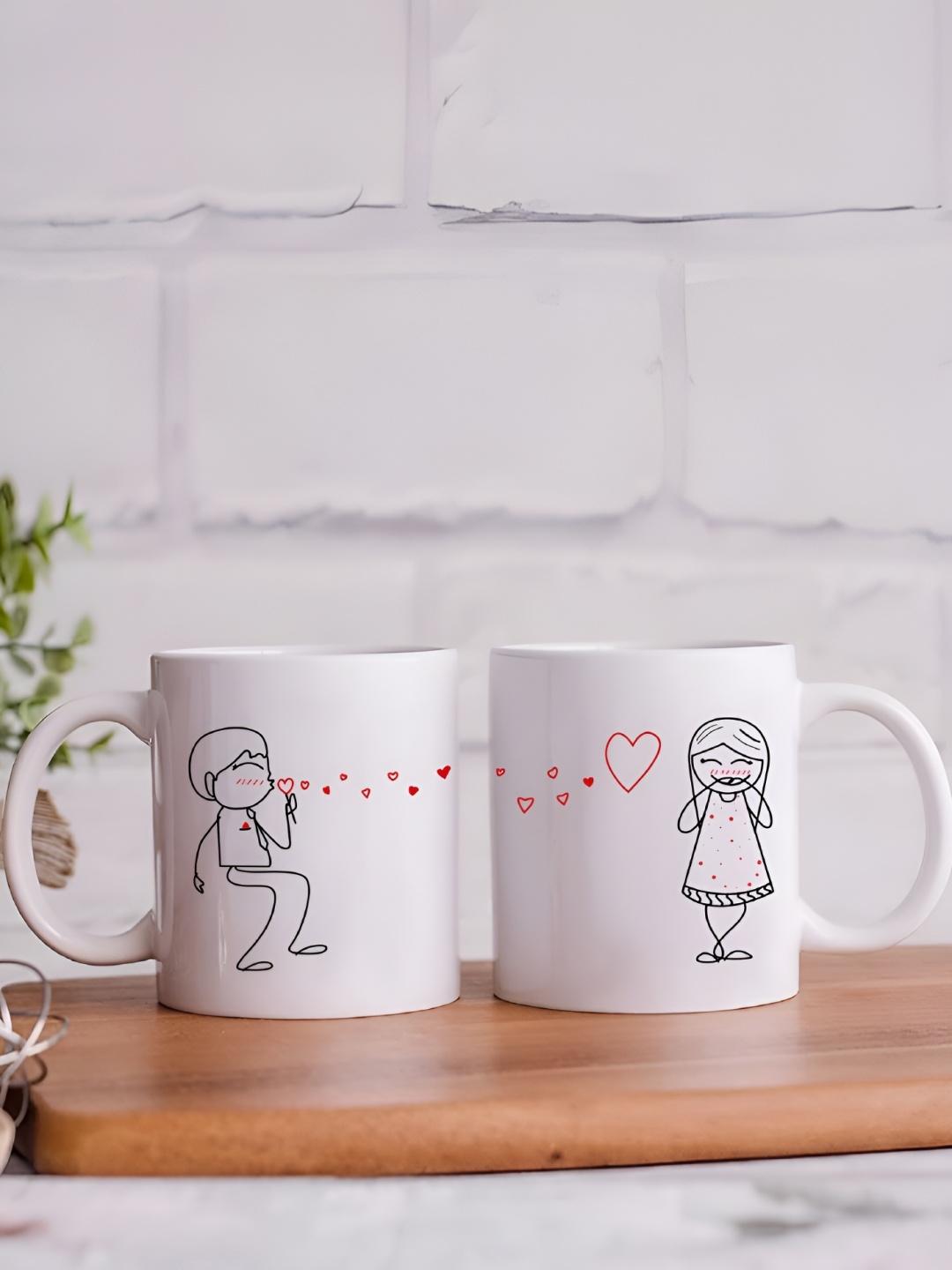 

Phirki Studio Valentine Day Loved Ones Couple Coffee Mug Gift Set, White
