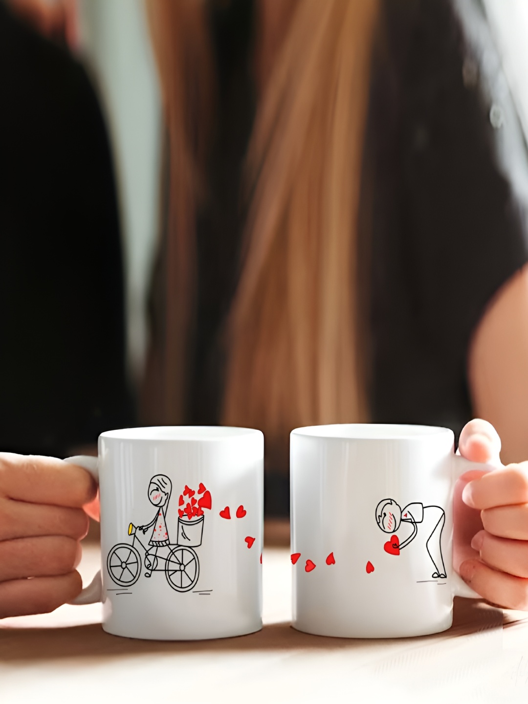 

Phirki Studio Valentine Day Lovely Couple Design Coffee Mug Gift Set, White