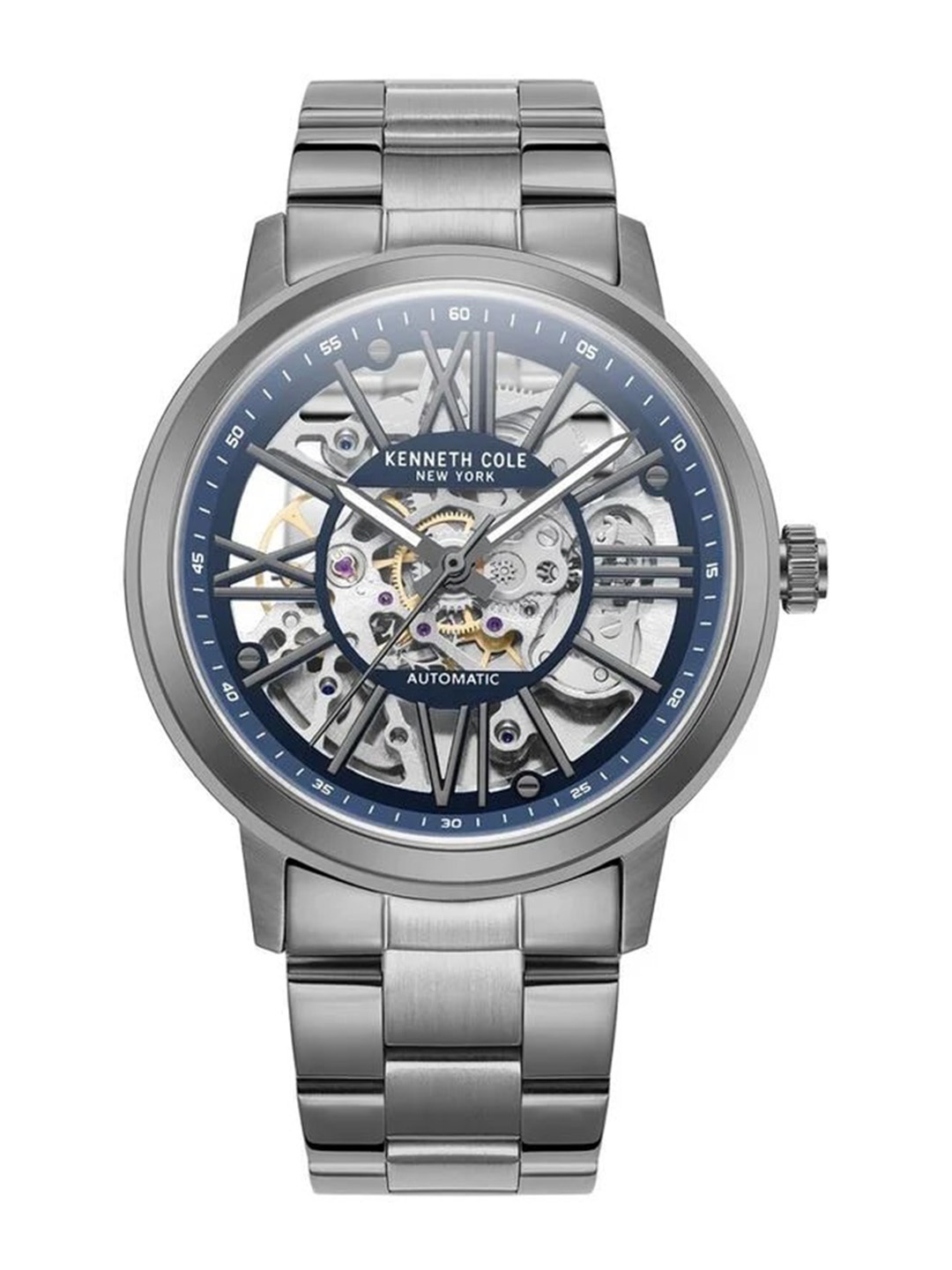 

Kenneth Cole Men Bracelet Style Straps Analogue Automatic Motion Watch KCWGL2233203MN, Silver