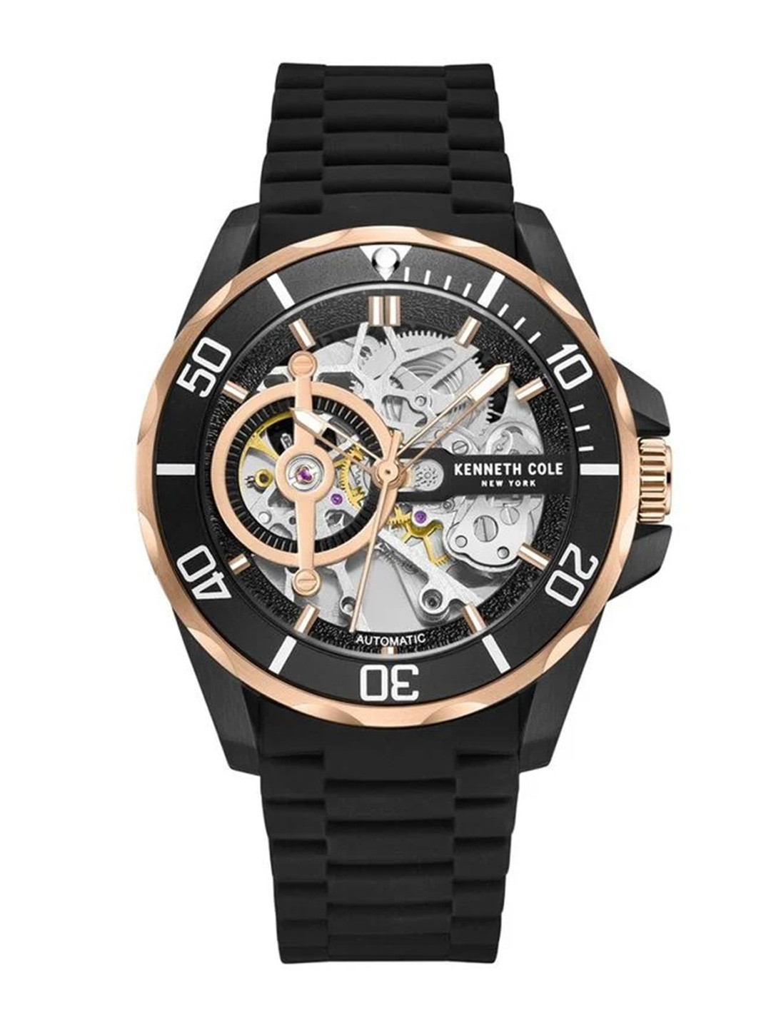 

Kenneth Cole Men Skeleton Dial & Analogue Automatic Motion Powered Watch KCWGR0012804MN, Black