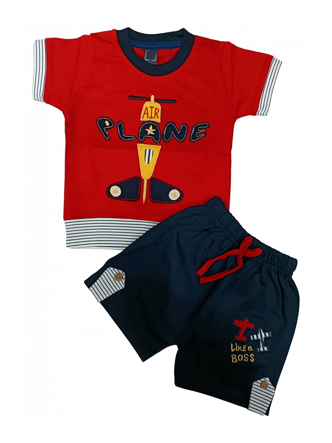 

BAESD Infants Boys Pure Cotton T-shirt with Shorts, Red
