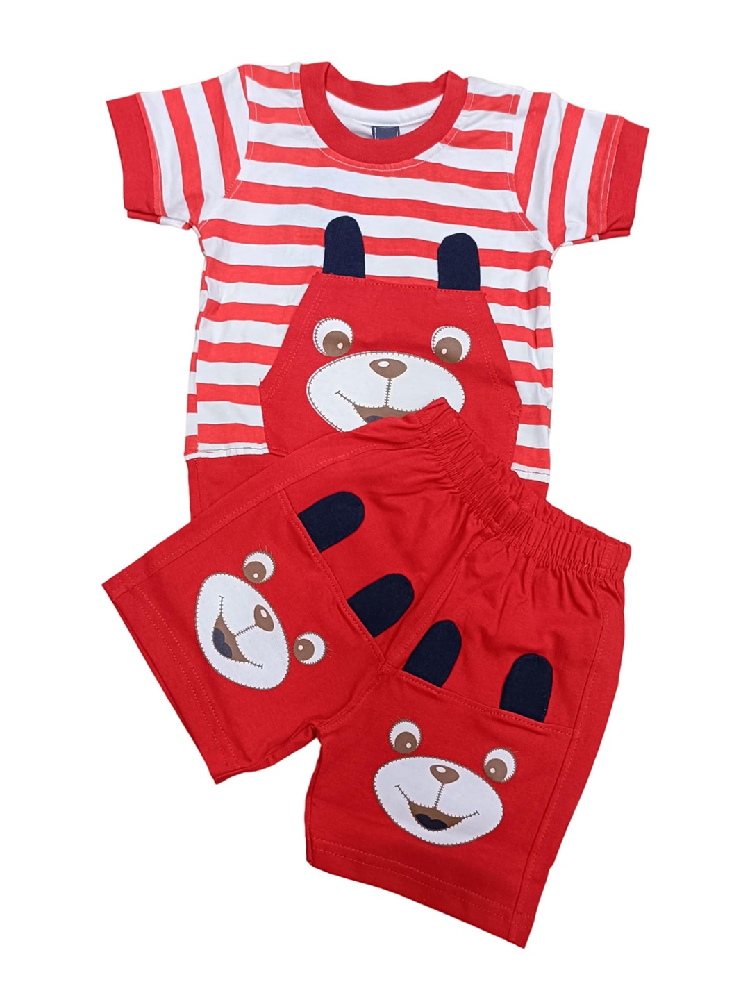 

BAESD Kids Striped T-shirt With Shorts, Red