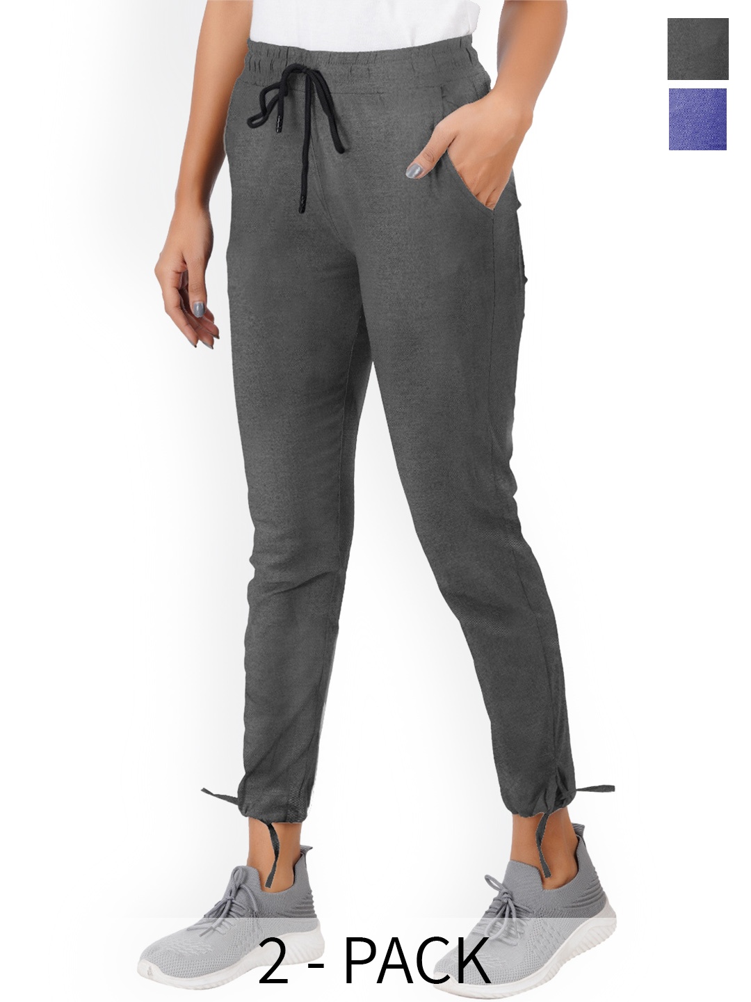 

BAESD Girls Pack Of 2 Mid-Rise Track Pant, Grey