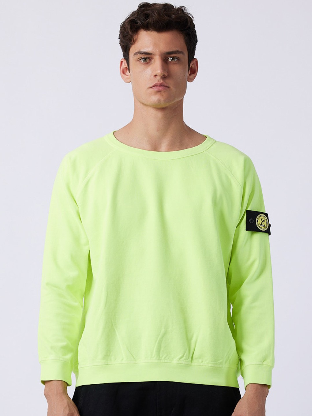 

Koovs Cotton Straight Round Neck Pullover Sweatshirt, Green