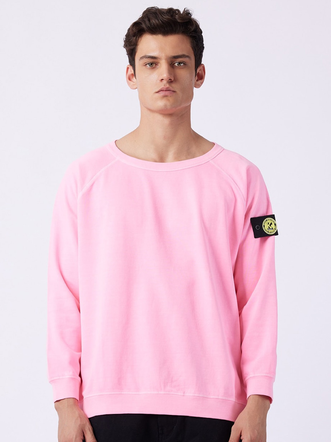 

Koovs Luminous Neon Cotton Casual Sweatshirt, Pink
