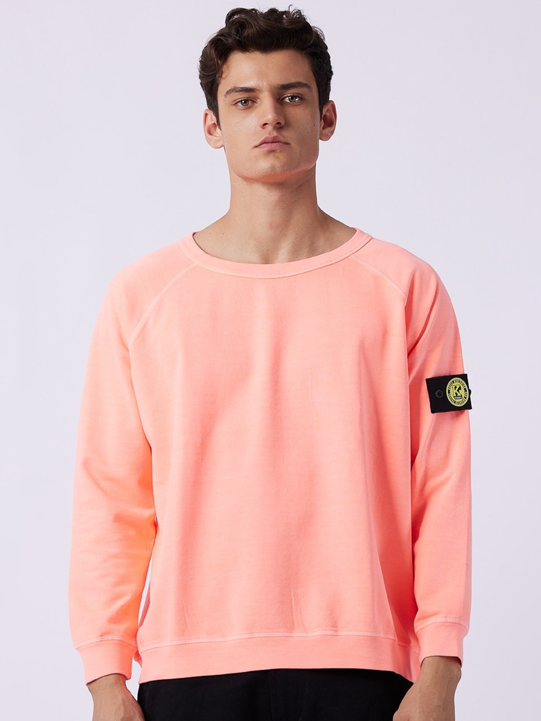 

Koovs Luminous Round Neck Pure Cotton Pullover Sweatshirt, Orange