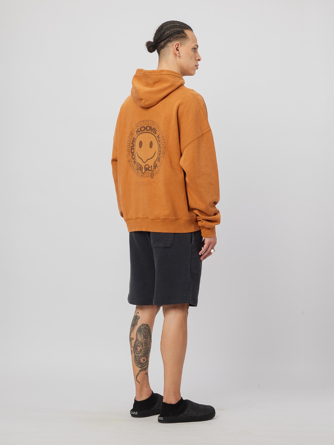 

Koovs Typography Printed Cotton Hooded Pullover Sweatshirt, Brown