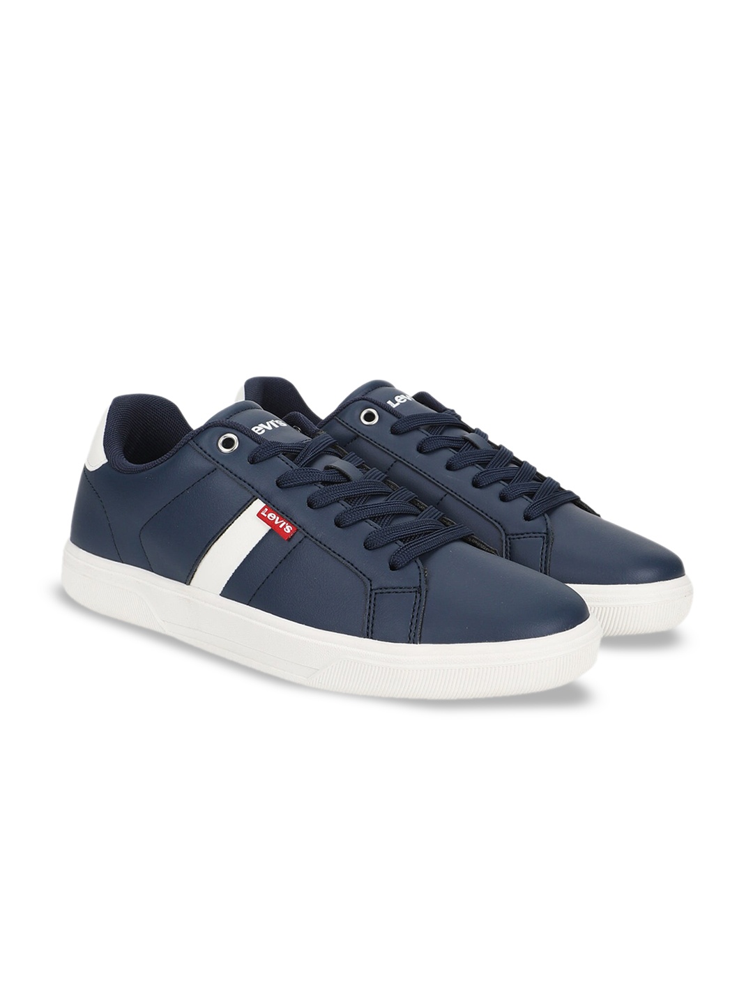 

Levis Men Striped Lace Up Memory Foam Insole Sneakers, Navy blue