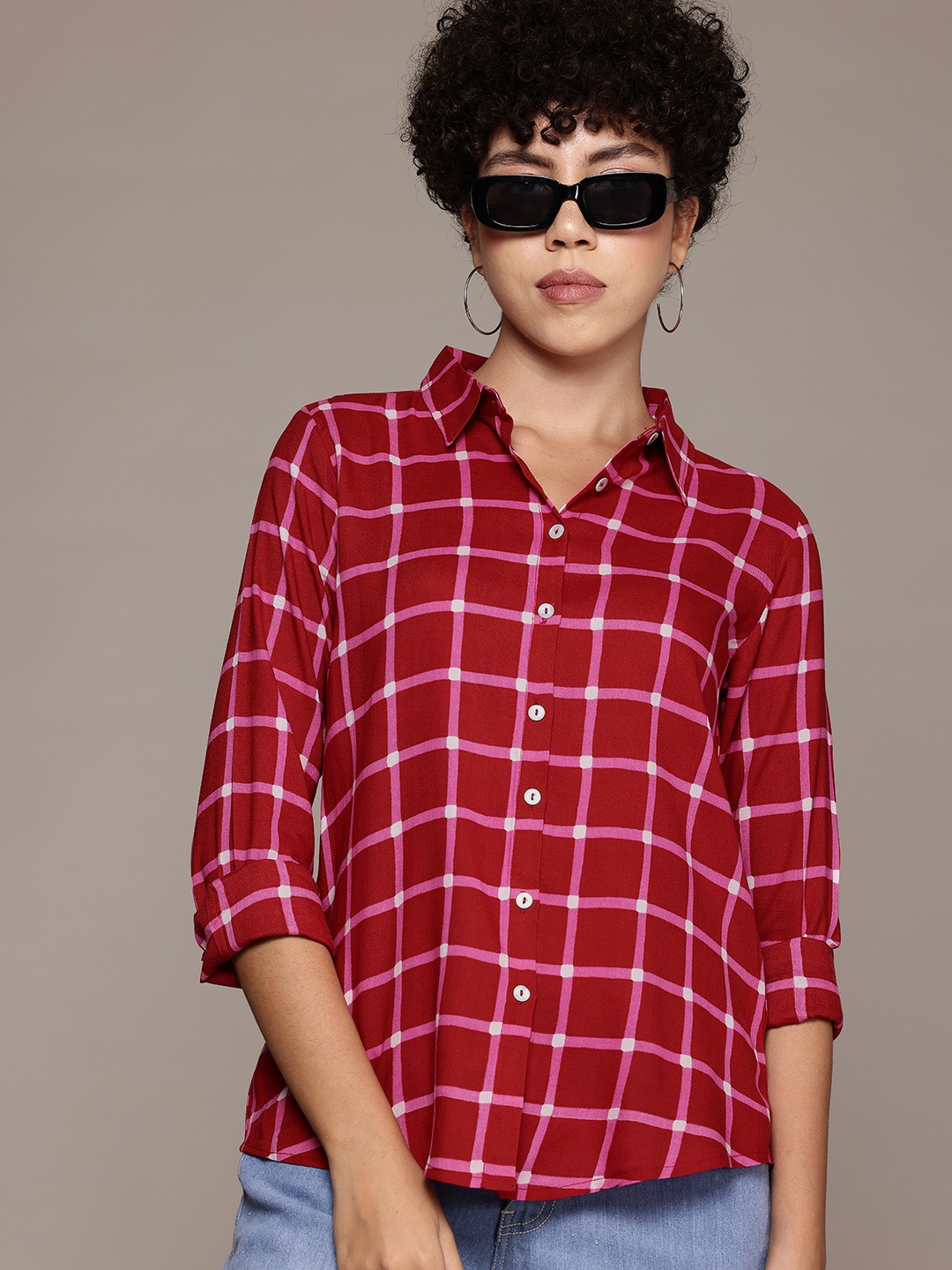

The Roadster Lifestyle Co. Checked Casual Shirt, Red