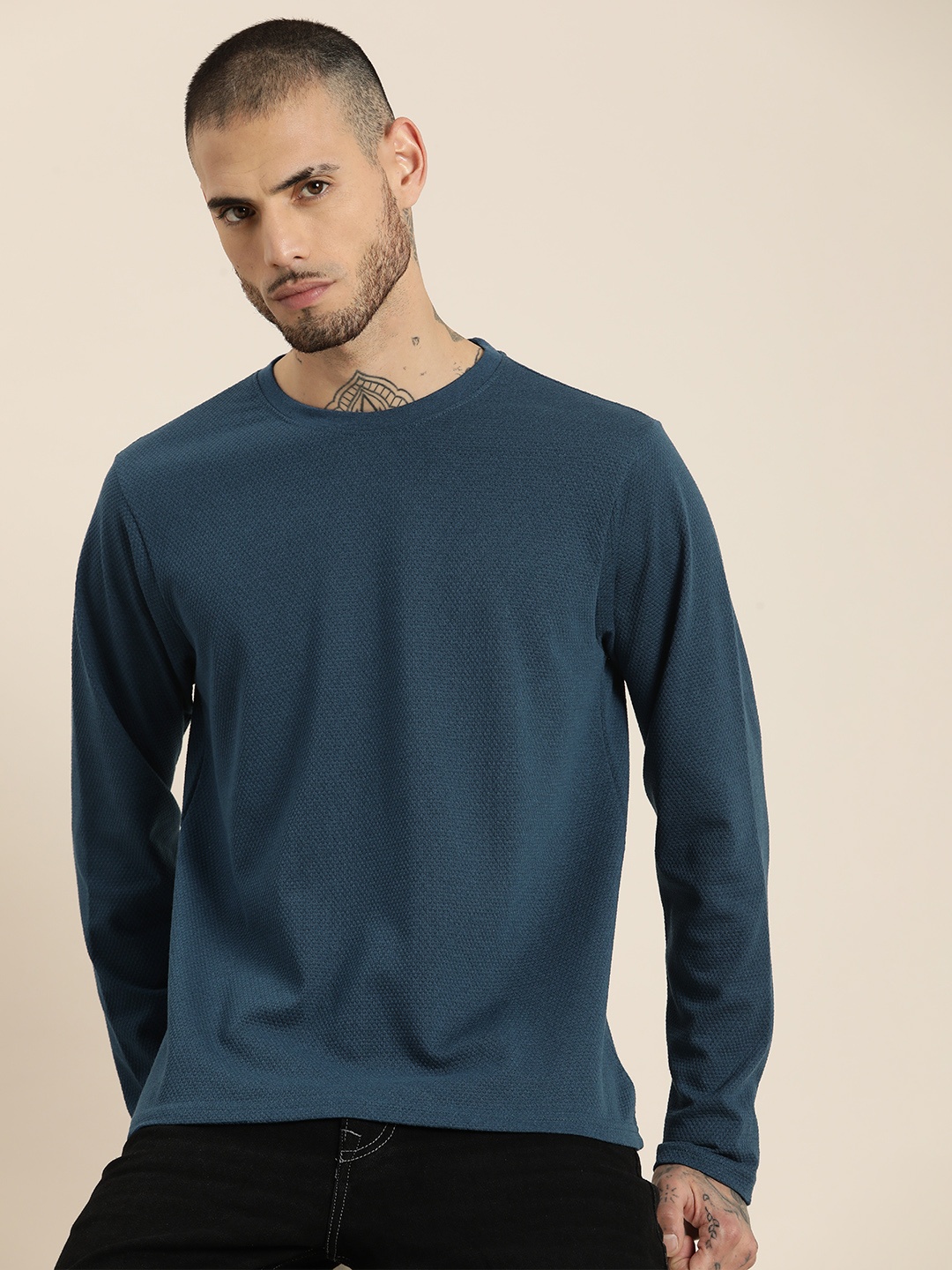 

HERE&NOW Textured T-shirt, Blue