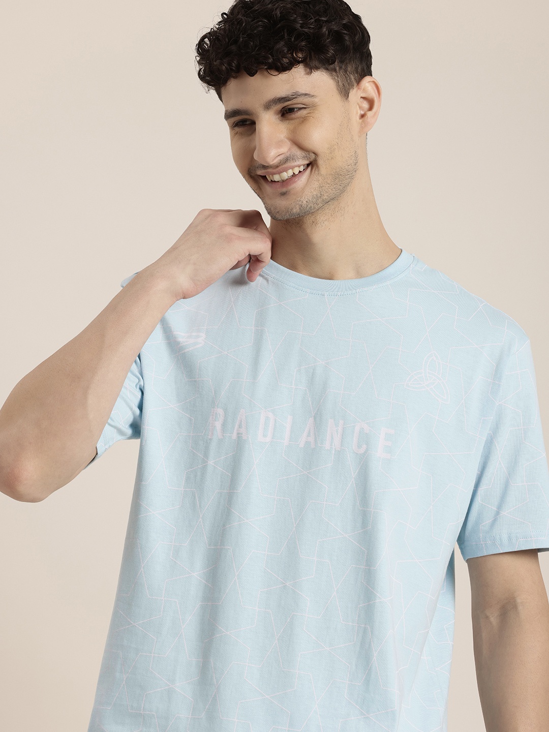 

HERE&NOW Printed Pure Cotton T-shirt, Blue