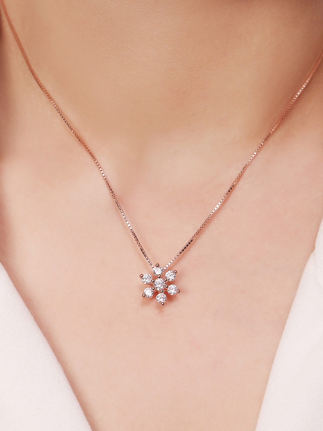 

Zavya Rose Gold Plated 92.5 Sterling Silver Pendant With Chain