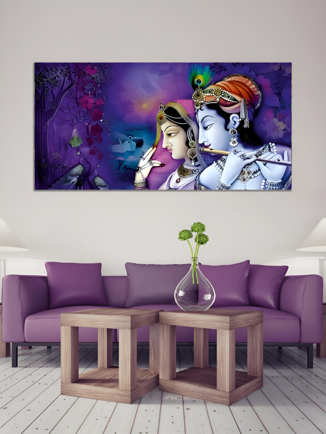 

MITHILA Handicrafts Purple & Pink Canvas Wall Painting