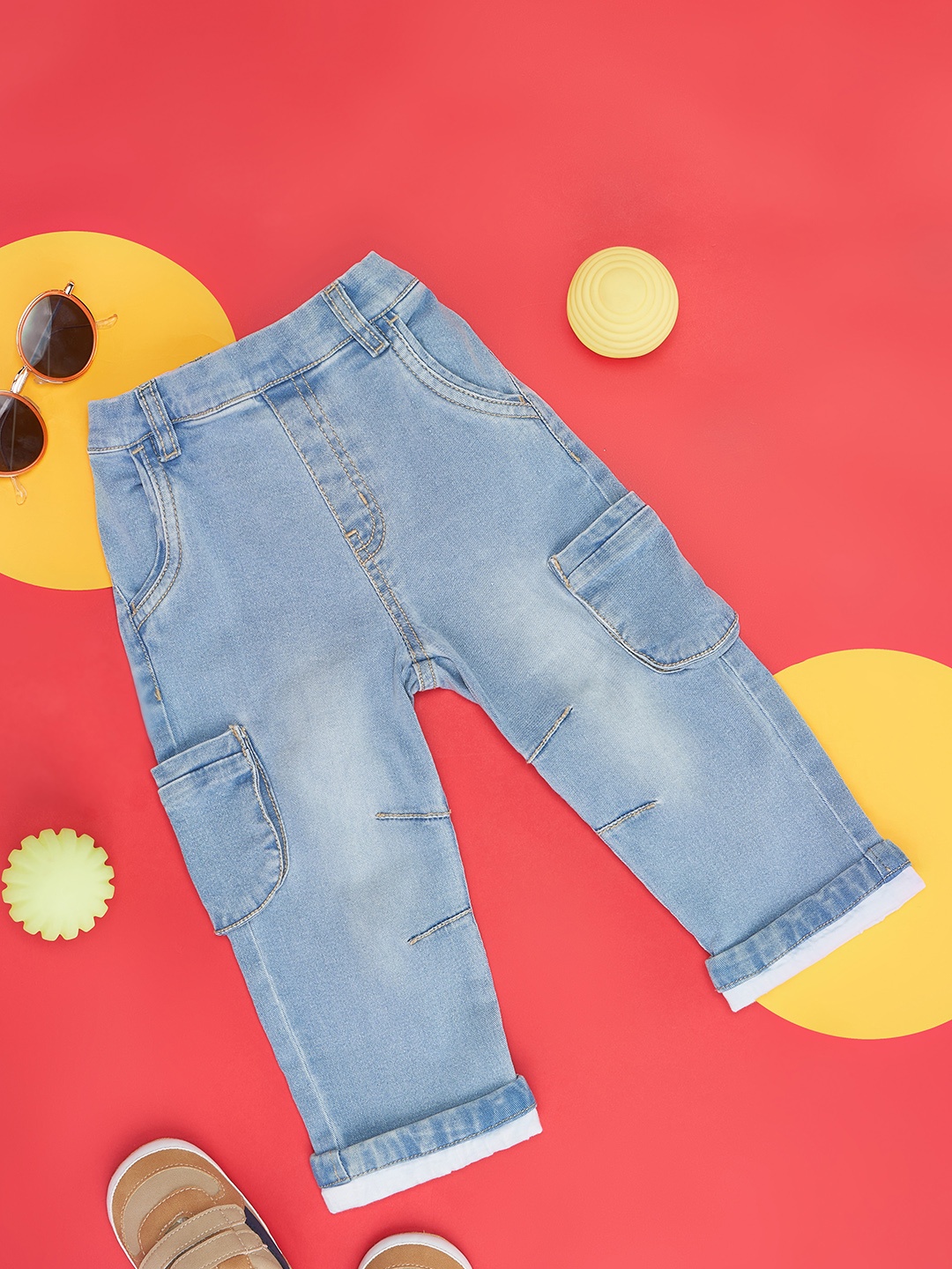 

Pantaloons Baby Boys Clean Look Heavy Fade Stretchable Jeans, Blue