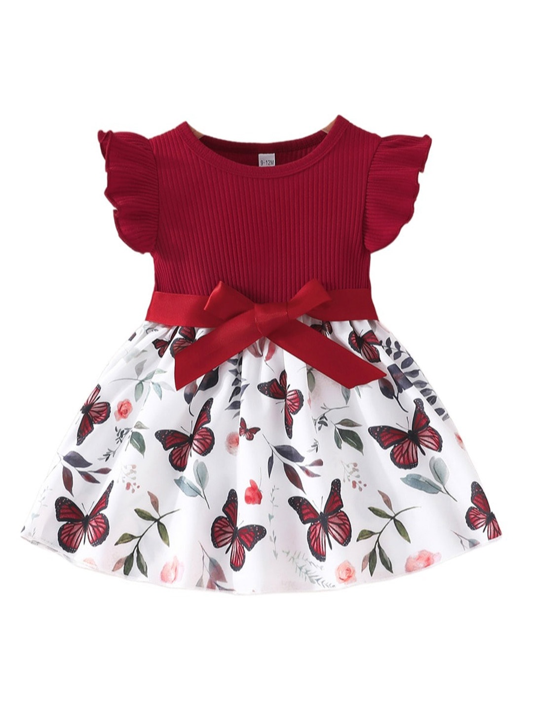 

StyleCast Girls Red Conversational Printed Flutter Sleeves Fit & Flare Dress