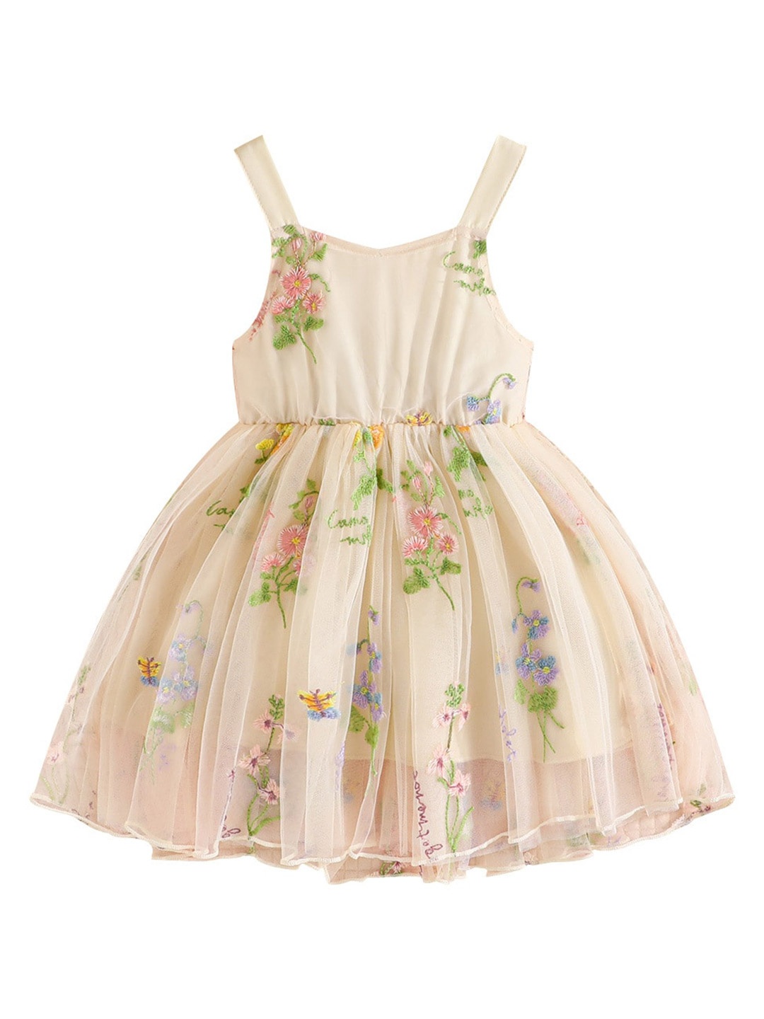 

StyleCast Girls Floral Printed Fit & Flare Dress, Beige