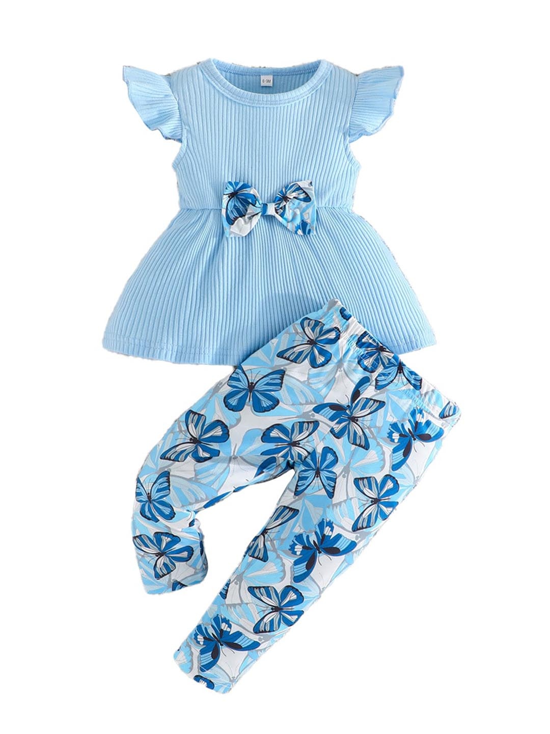 

StyleCast Blue Girls Printed Pure Cotton Top with Trousers