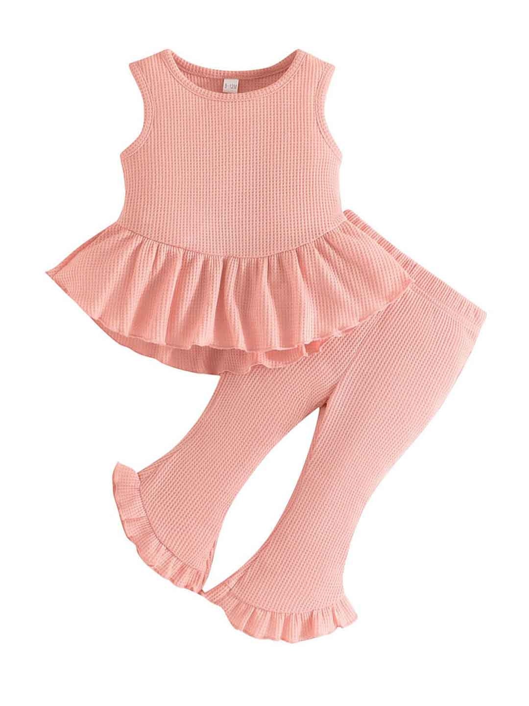 

StyleCast Pink Girls Round Neck Top with Palazzos