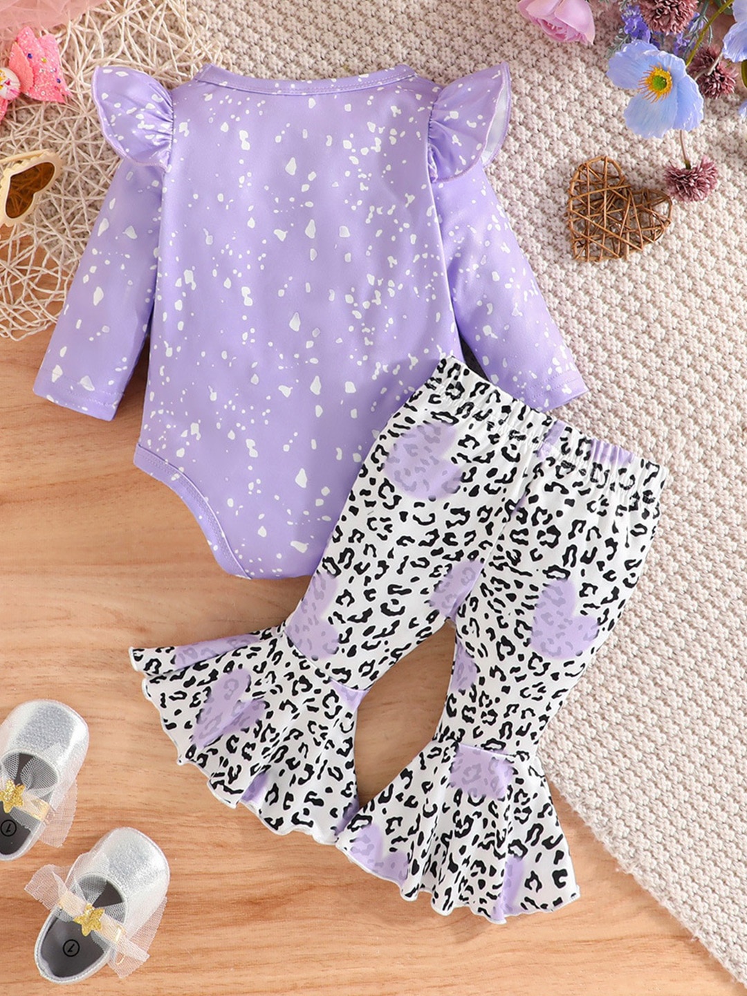 

StyleCast Lavender Girls Printed Bodysuit With Palazzos