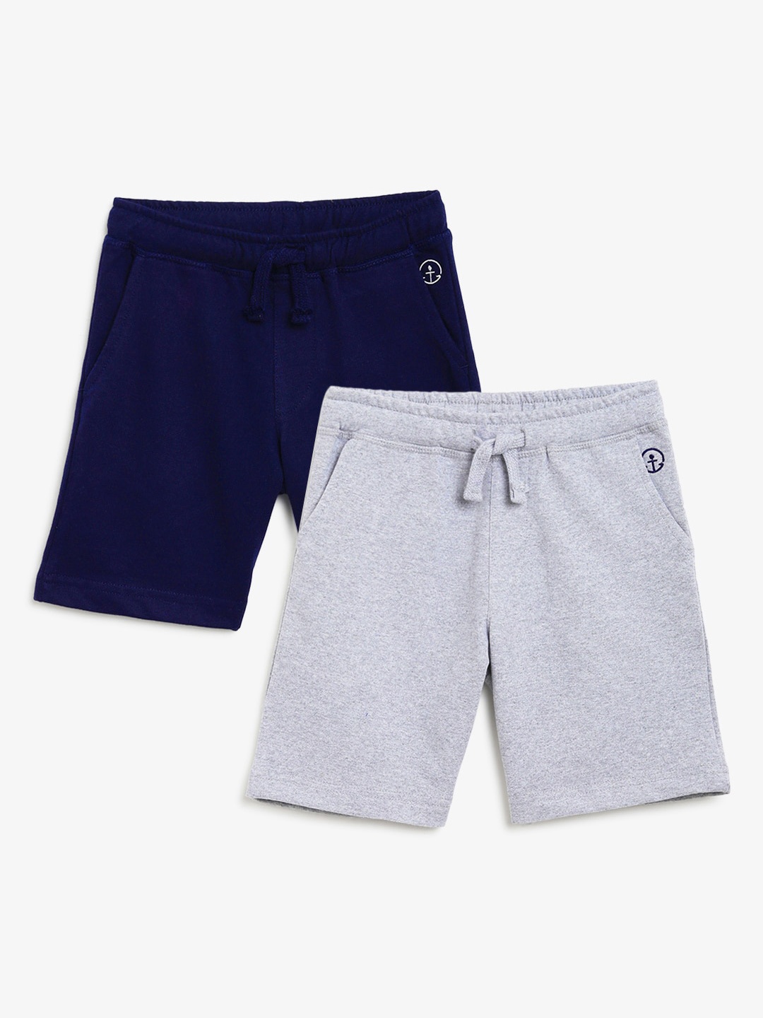 

Campana Boys Pack of 2 Mid-Rise Cotton Shorts, Navy blue