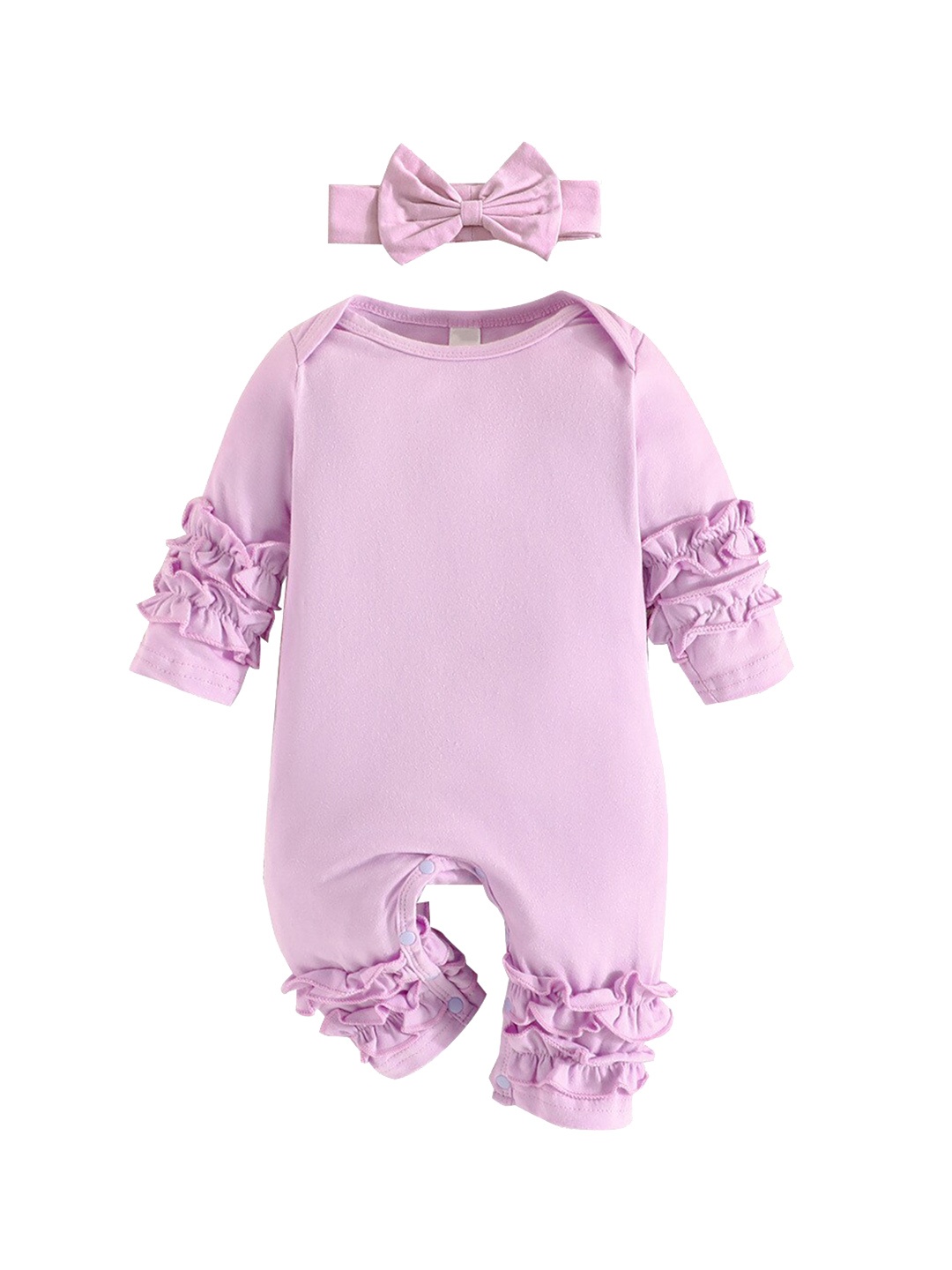 

StyleCast Infant Girls Purple Cotton Rompers With Bow