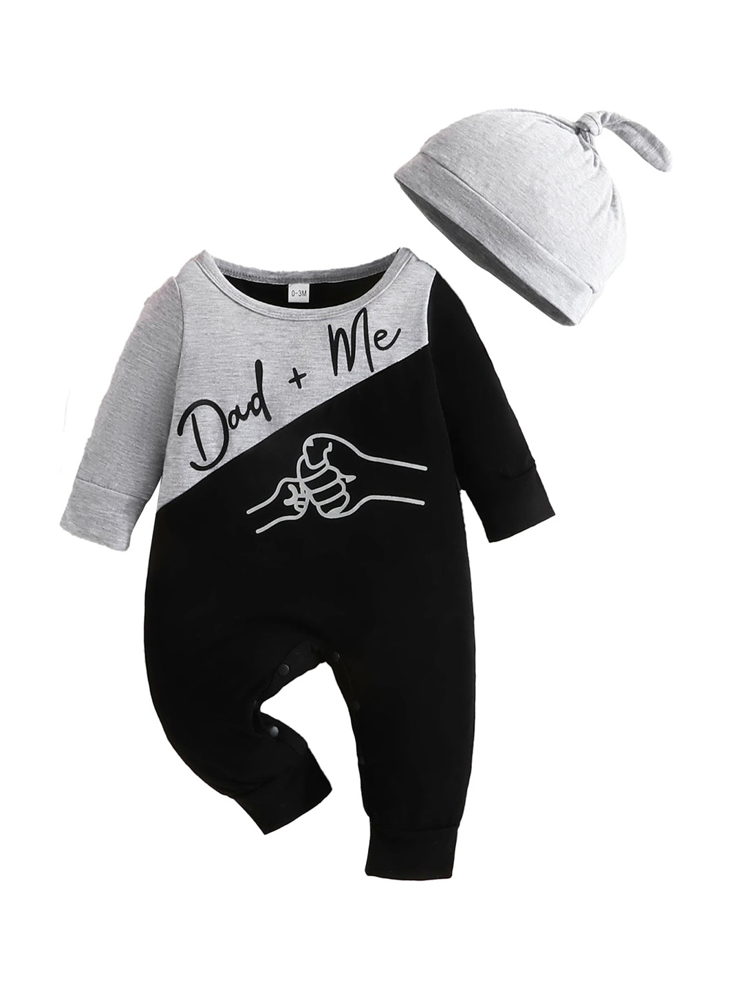 

StyleCast Infants Grey & Black Printed Rompers