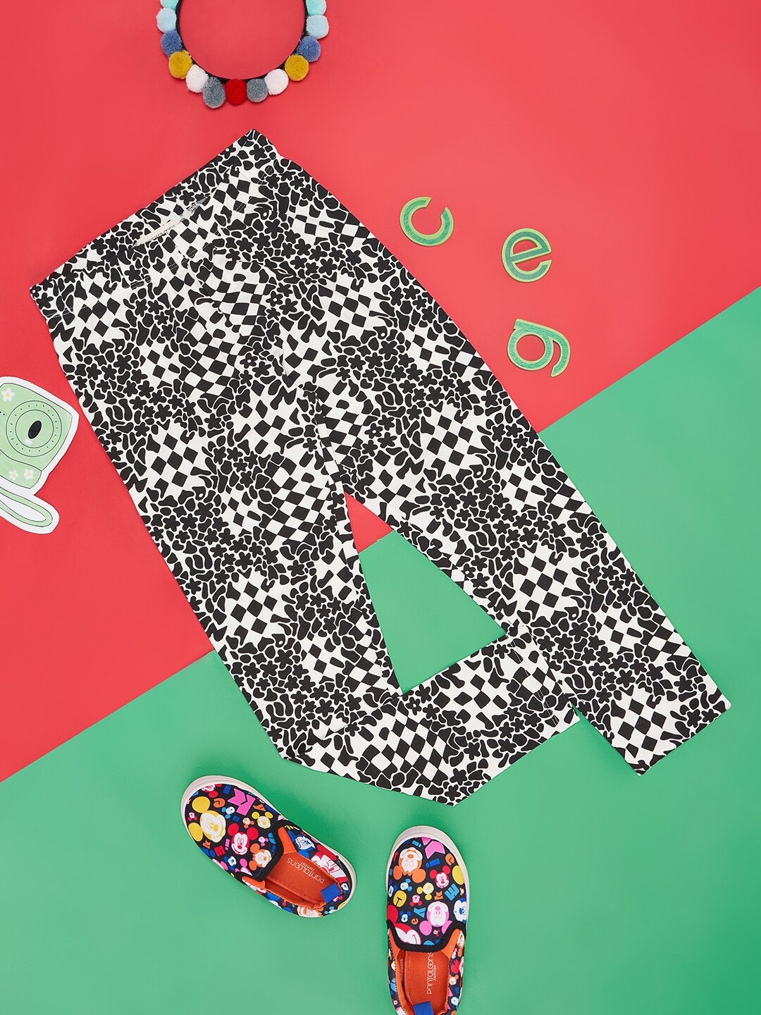 

Pantaloons Junior Girls Printed Ankle-Length Leggings, Black