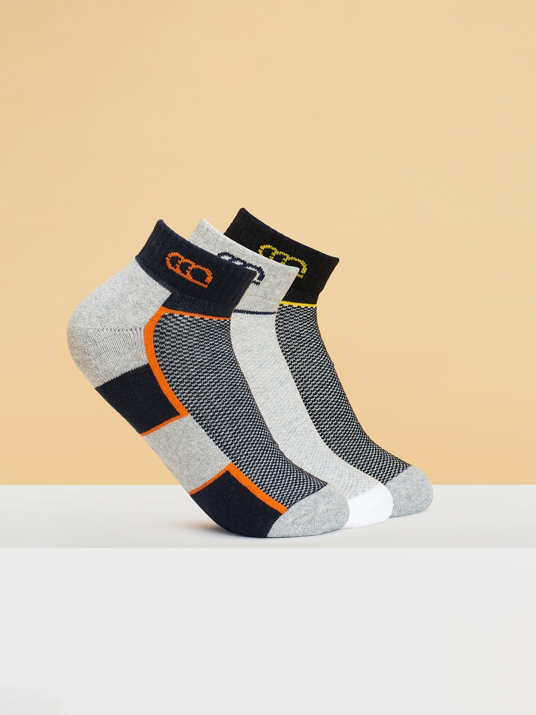 

Ajile by Pantaloons Men Pack of 3 Patterned Ankle-Length Socks, Grey