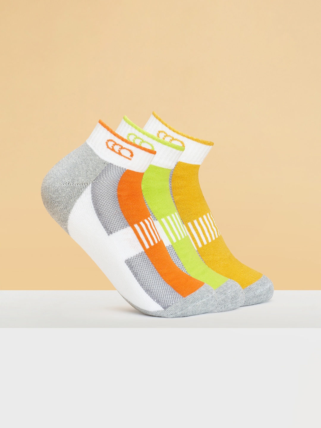 

Ajile by Pantaloons Men Pack of 3 Patterned Ankle-Length Socks, White