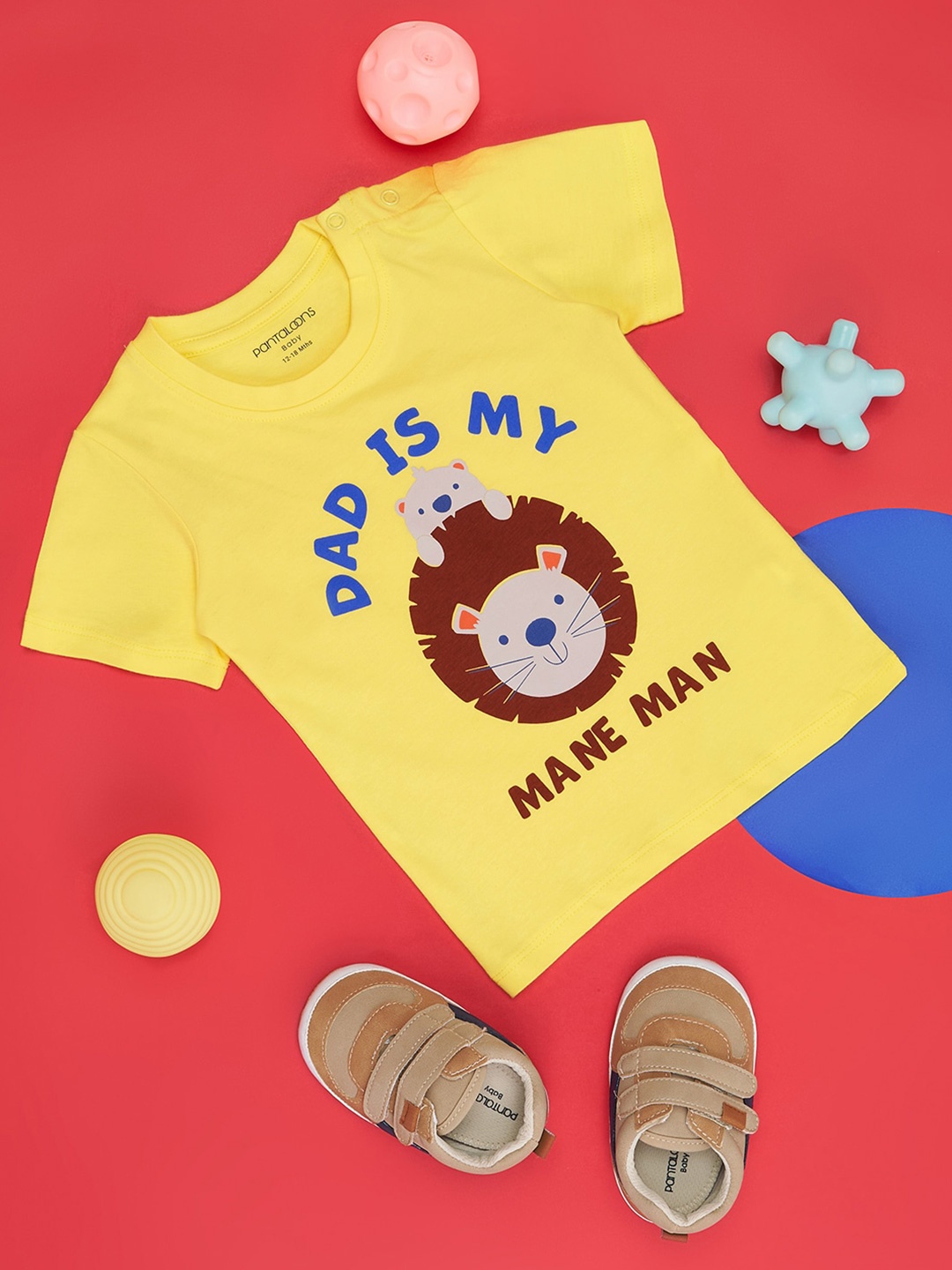 

Pantaloons Baby Boys Printed Cotton T-shirt, Yellow